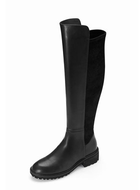 西村名物（微瑕）加绒厚底女真皮机车靴瘦瘦靴增高高街长靴45391