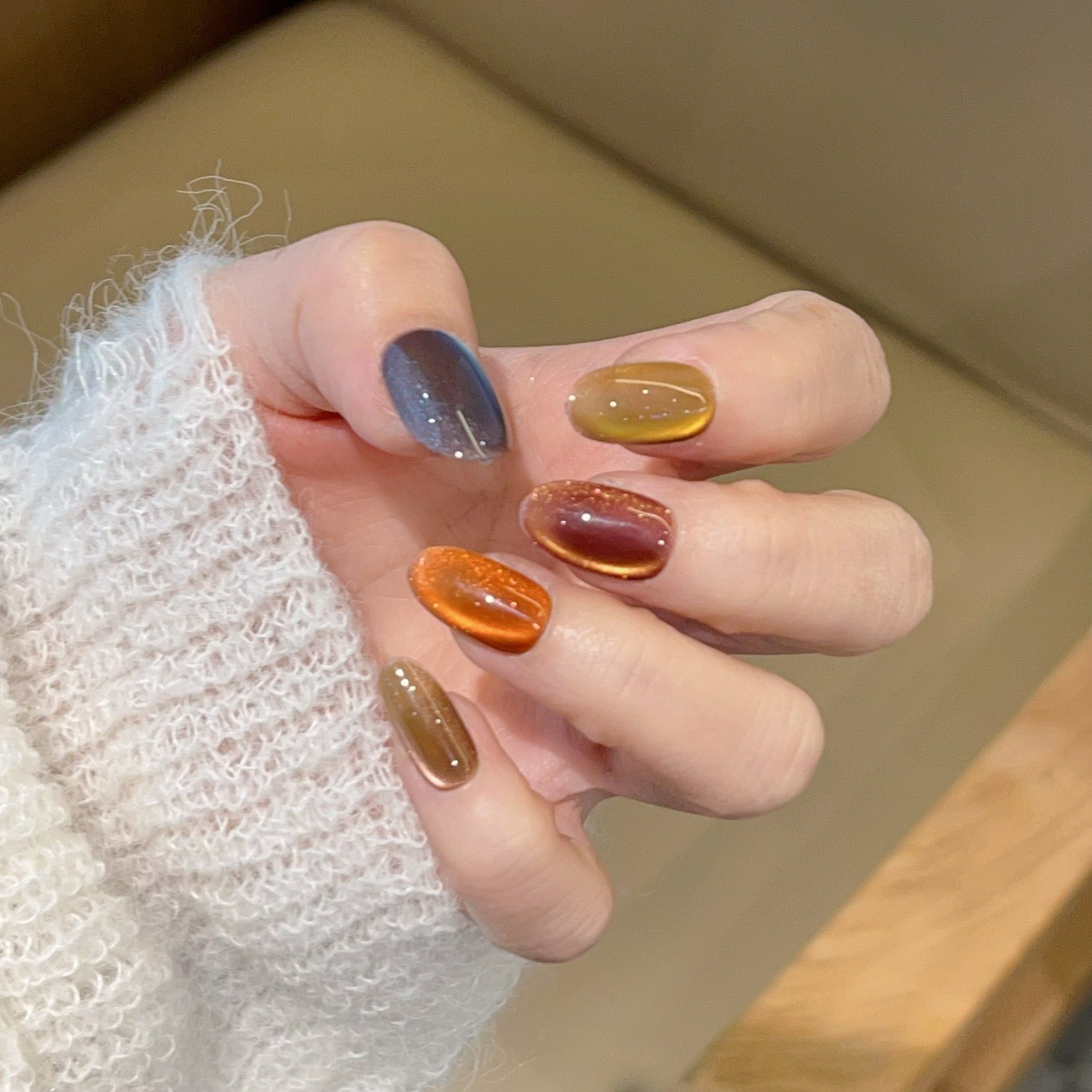 【橘子奶咖】手工穿戴甲秋冬新款短甲高级感简约百搭美甲贴片,彩妆/香水/美妆工具,穿戴甲/甲片,淘宝优惠券,粉丝福利购,淘宝优惠卷