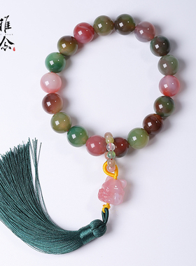 稚念女天然盐源玛瑙手持文玩念珠