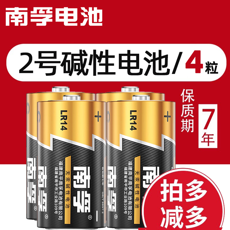 南孚电池2号电池LR14碱性中二号