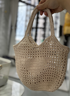（成品）海盐柠檬网兜手提包手工钩针编织包