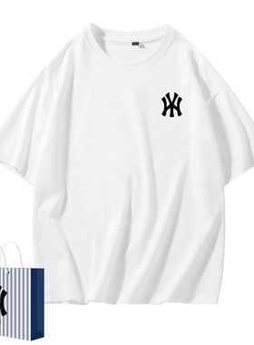 奥莱联名2025新款纯棉短袖夏季圆领T恤百搭简约透气上衣男士时尚