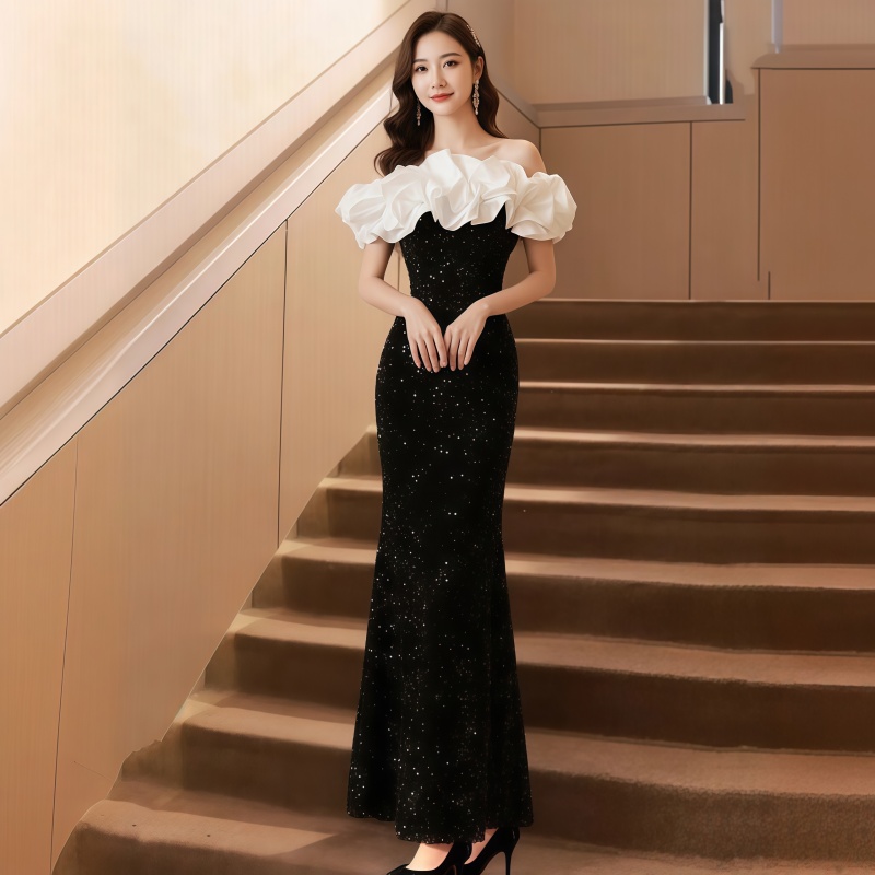 女高级感敬酒服年会主持长裙