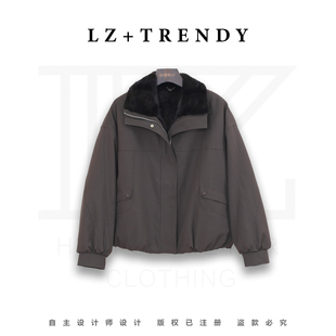 鹅绒上衣6282 水貂毛内胆皮草外套女短款 2025冬季 新款