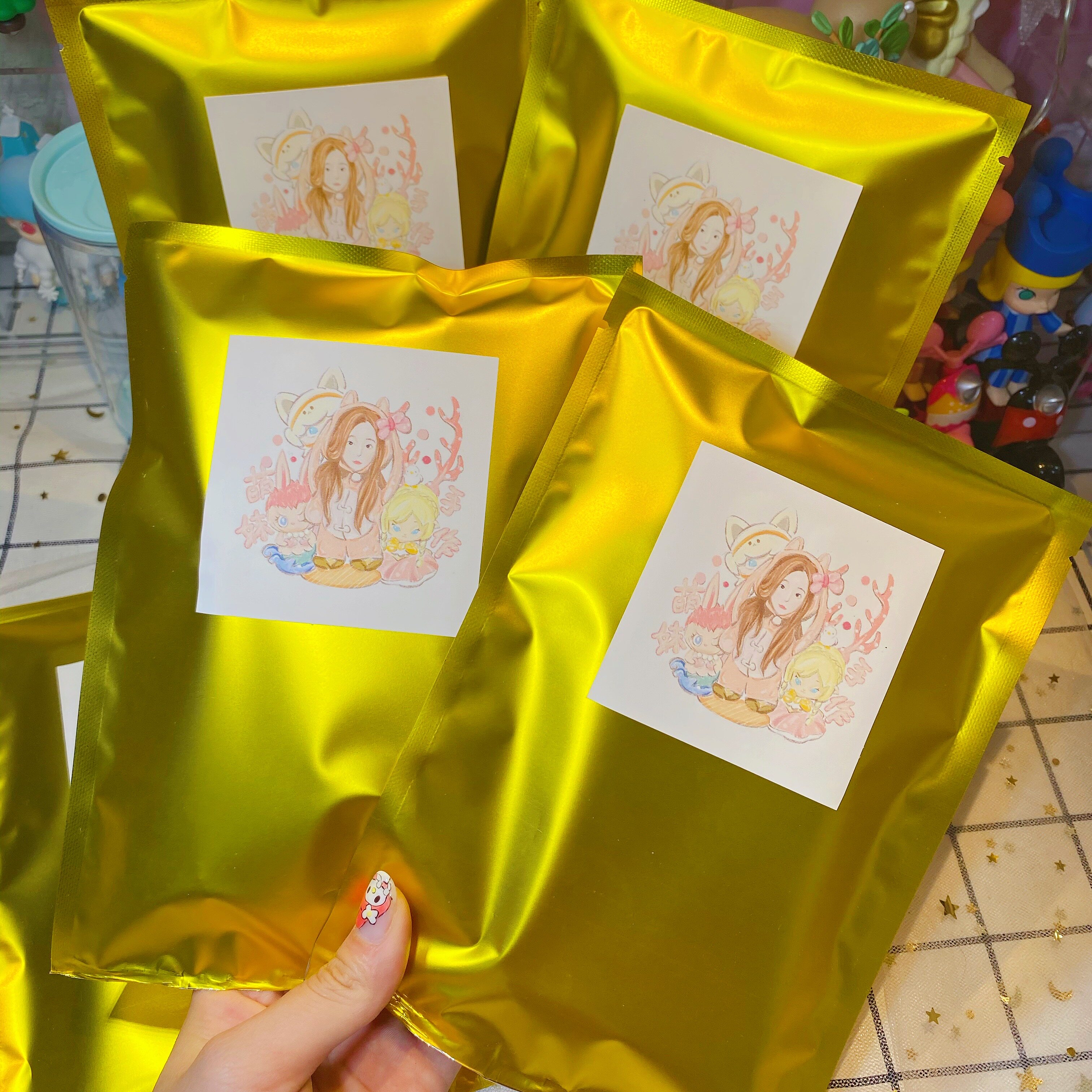 萌妹手作自制惊喜手机壳盲袋苹果滴胶闪粉全包壳华为vivo防摔壳