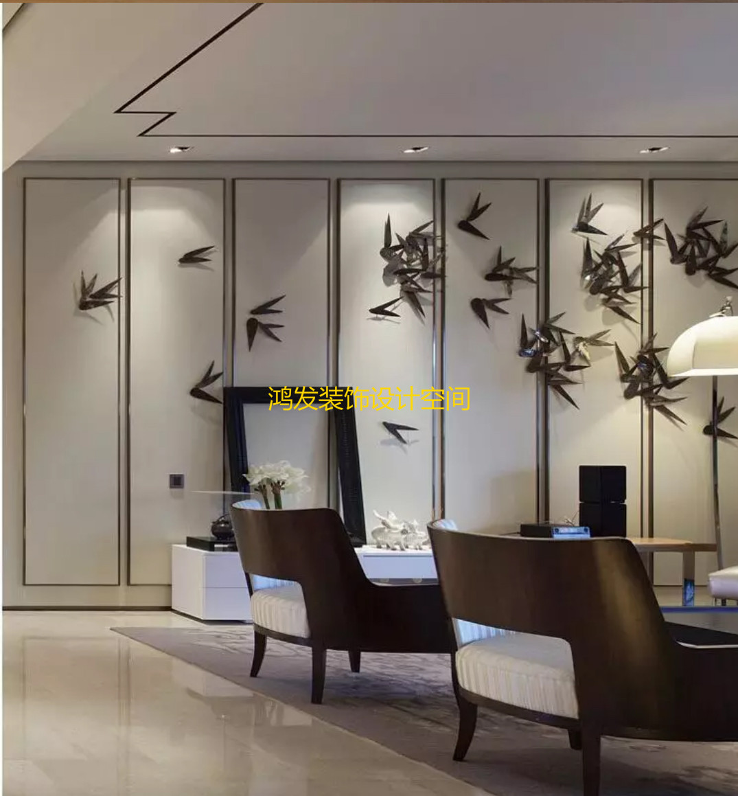 现代装饰画新中式挂画 茶楼茶室 客厅样板房创意工艺竹叶实物画