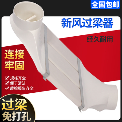 过梁器家用不打孔通风扁管横梁交叉连接器管道新风系统管道变径头
