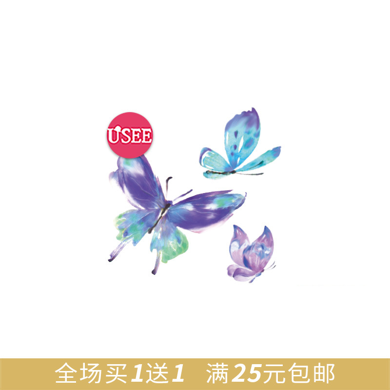 Heyusee tattoo paste original purple butterfly waterproof female lasting net red Korean ins small fresh sexy collarbone