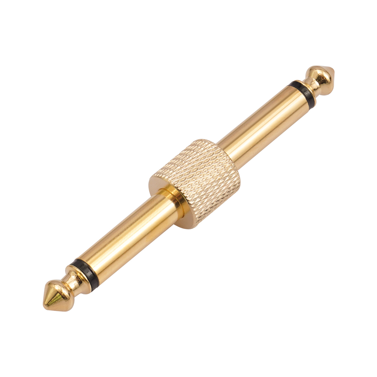 DEMINNA全铜镀金6.35mm公对公1/4 TS 单块吉他效果器音频插头