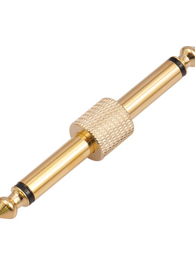 DEMINNA全铜镀金6.35mm公对公1/4 TS 单块吉他效果器音频插头