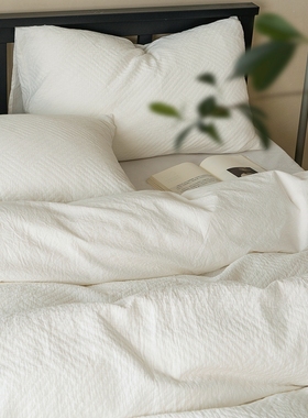 a类母婴级天然白色纯棉三/四件套床单裸睡原棉无漂染全棉床上用品