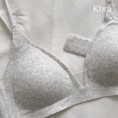 Kbra法式 深V三角杯内衣女细肩带显小显薄无钢圈收副乳防下垂文胸