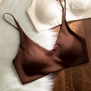 Kbra裸感无痕内衣女聚拢小胸收副乳防下垂无钢圈美背细肩带文胸罩