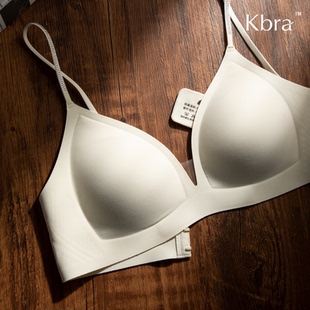 三角杯 Kbra轻薄无痕内衣女聚拢小胸收副乳防下垂文胸细闪肩带法式