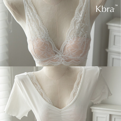 Kbra法式蕾丝内衣女夏薄款