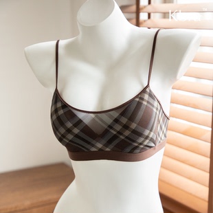 Kbra美式 复古美背内衣女性感聚拢小胸收副乳防下垂无痕文胸套装