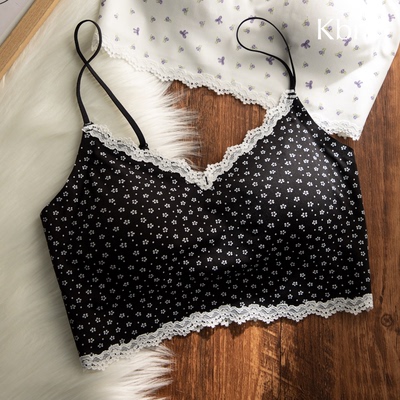 Kbra碎花蕾丝薄款内衣女