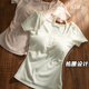 Kbra漫画扩短袖 t恤女2026新款 假两件挂脖系带胸垫特漂亮掐腰上衣