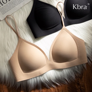 三角杯 Kbra轻薄无痕内衣女聚拢小胸收副乳防下垂文胸细闪肩带法式