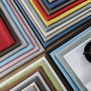 加厚素色细麻沙发布料纯色亚麻棉麻粗布桌布防尘盖布抱枕硬包面料