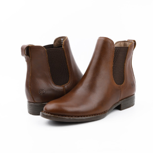 新款 百搭圆头短筒显瘦烟筒靴马丁靴 BORN低跟切尔西短靴欧美时尚