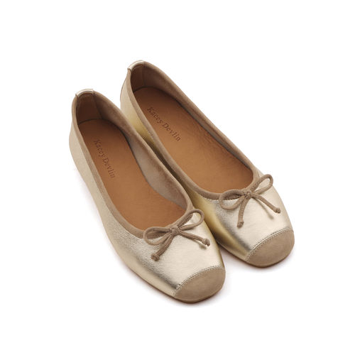 德芙琳鹿皮蝴蝶结芭蕾舞鞋