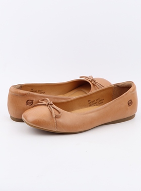 新款BORN进口胎牛皮时尚知性优雅舒适平底蝴蝶结芭蕾舞鞋真皮单鞋