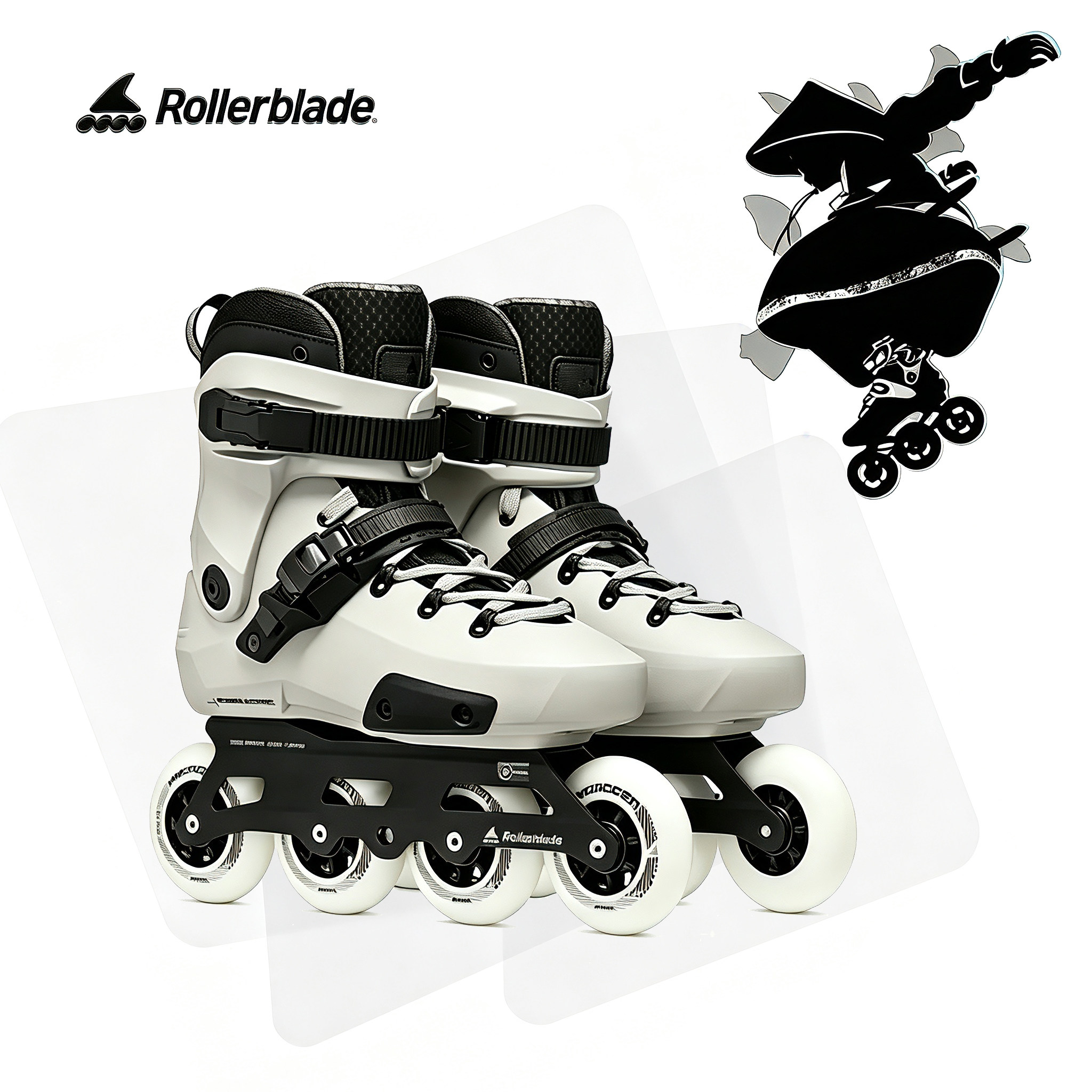 Rollerblade Twister 90R成人街区轮滑鞋巫师刷街大三轮学生初学