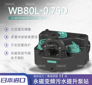 日本森川永磁变频污水提升泵站WB80L永磁电机高效节能排污水器