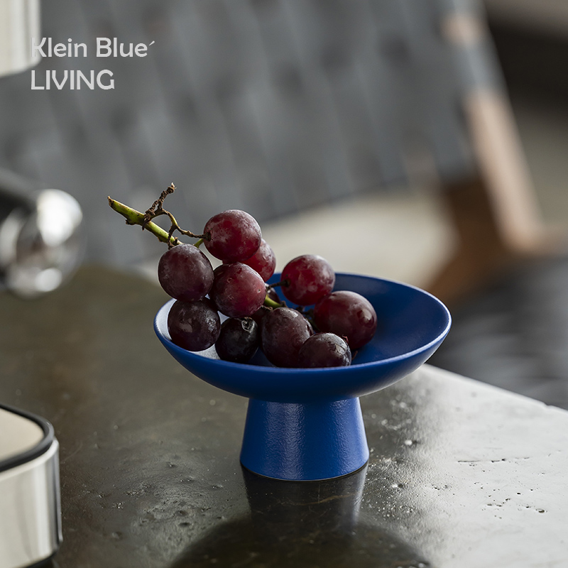 KleinBlue＇LIVING 克莱因蓝家用高脚小果盘小号陶瓷下午茶点心盘