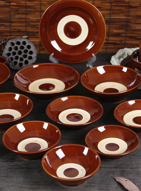 复古全釉高质量土碗扣肉蒸碗老碗火锅调料碗酒碗土巴碗小菜碗商用