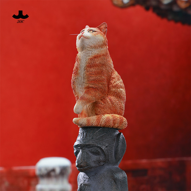 现货JXK故宫猫帕帕橘猫田园猫模型仿真猫咪装饰品手办礼物工艺品