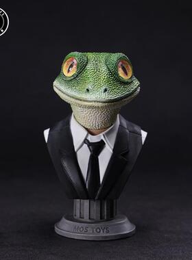 MOSTOYS翡翠守宫头雕像模型 仿真动物手办1/6兵人头雕配件手办