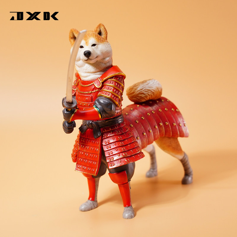 现货 jxk 1/6 武士柴创意组装柴犬动物模型摆件搭配bjd兵人偶