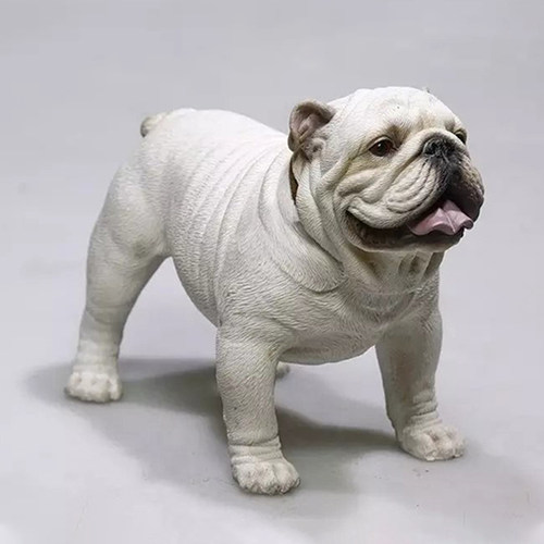 JXK 1/6英国斗牛犬模型 仿真狗动物摆件桌面萌宠潮玩周边手办 - 封面