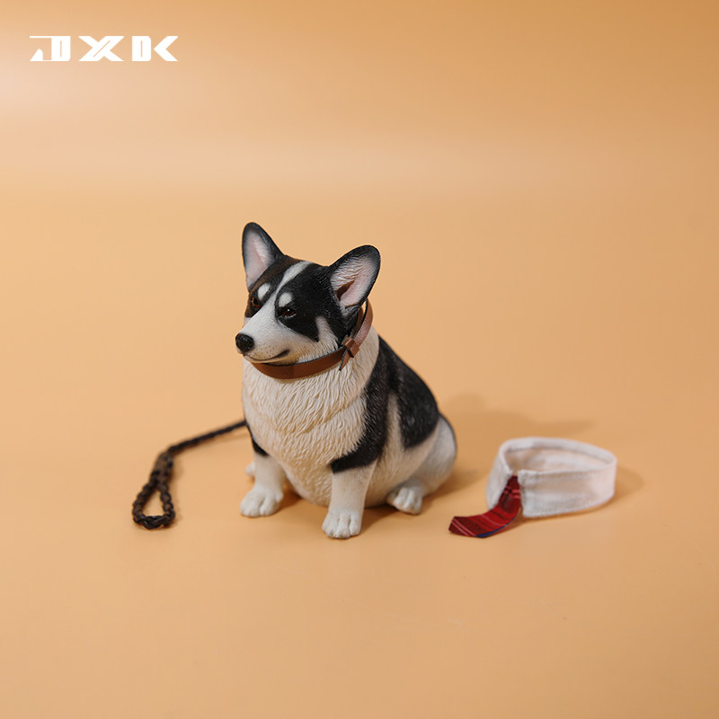现货 JXK 1/6 肥基 可爱萌柯基宠物犬仿真模型摆件潮玩周边手办