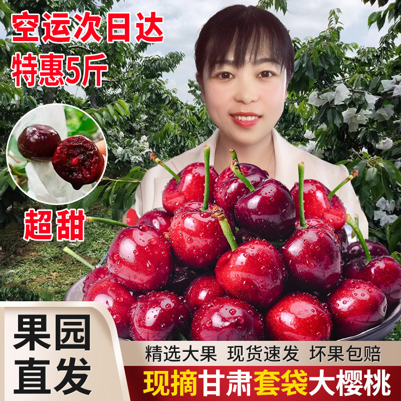 甘肃天水套袋大樱桃5斤当季国产车厘子3斤孕妇新鲜水果露天包邮