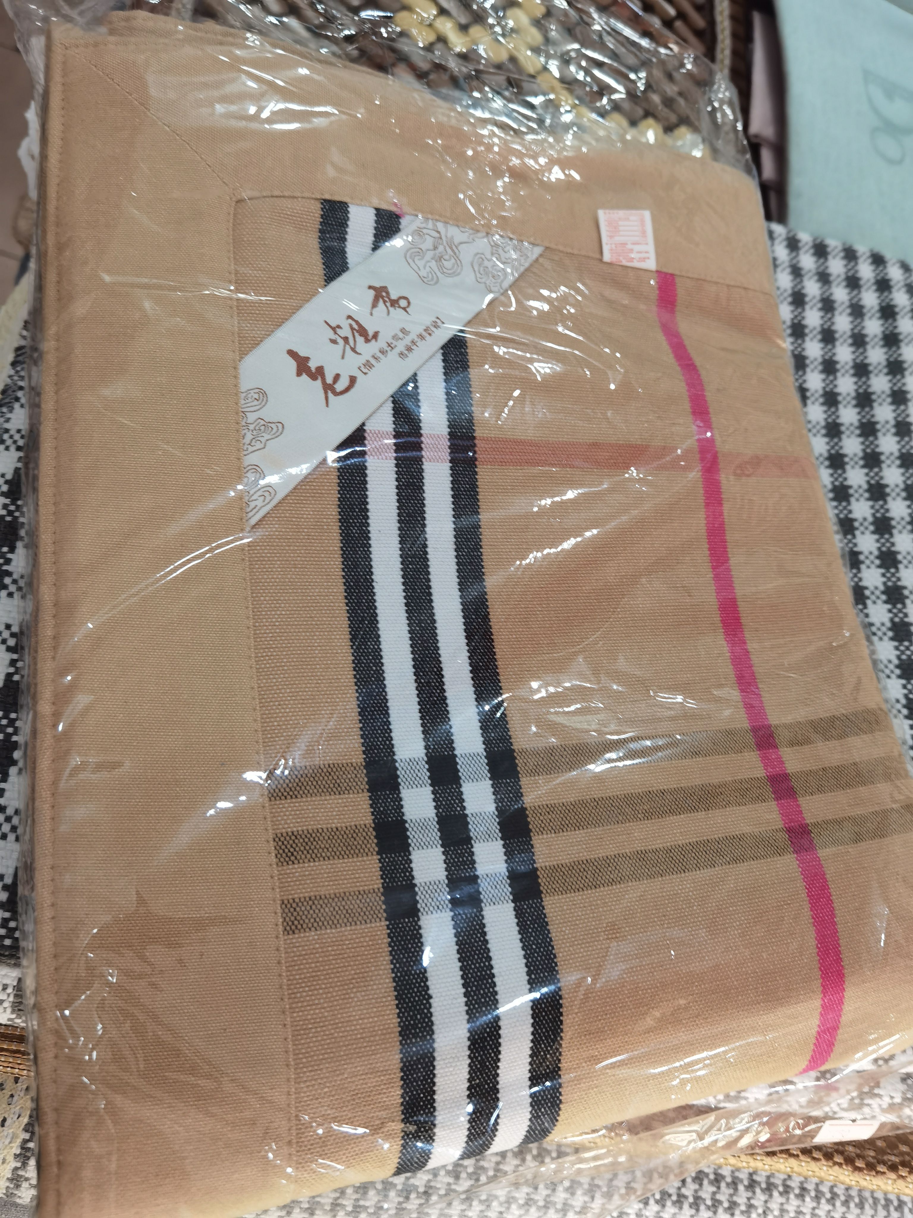 纯棉加厚粗布夏季纯棉凉席老粗布三件套实体店品质会缩水但不起球 - 实物图