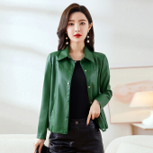 绵羊皮皮夹克潮 时尚 海宁真皮皮衣外套女2024春秋新款 宽松显瘦短款