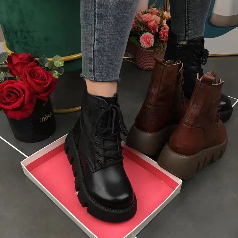 真皮马丁靴女全牛皮头层牛皮短靴