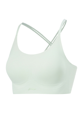 李宁夏季文胸健身系列女子简约舒适透气低度支撑运动内衣AUBU042