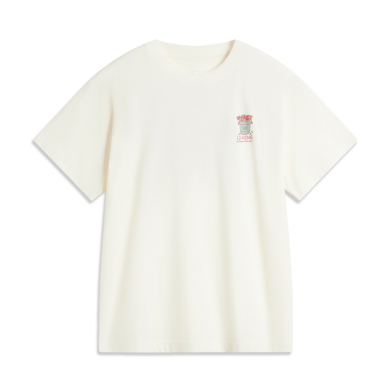 李宁运动生活系列女子短袖圆领时尚休闲运动T恤文化衫AHSU646