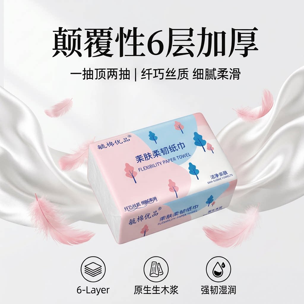 毓棉优品240张/6层/包加厚可湿水