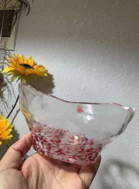 全新现货 日本制石冢硝子北洋玻璃 津轻琉璃 津轻之花玻璃碗430ml