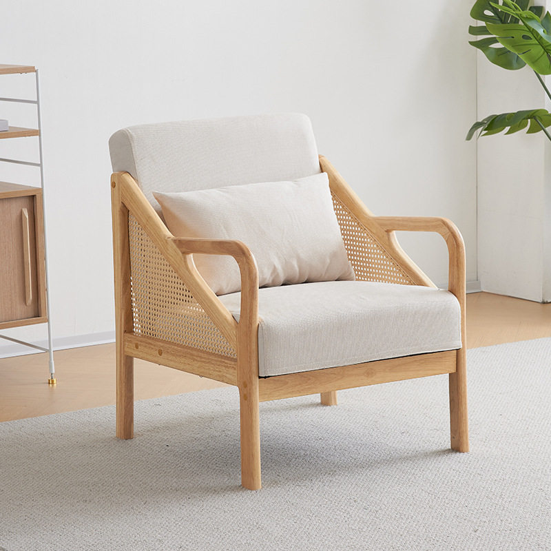 新款简约现代藤编沙发椅日式原木风养老院家具休闲椅子扶手椅,住宅家具,沙发椅,淘宝优惠券,粉丝福利购,淘宝优惠卷
