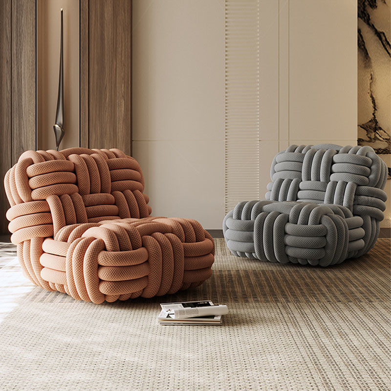 绳结沙发意式创意绳结轻奢编织客厅设计师单人休闲懒人沙发卧室阳,住宅家具,沙发椅,淘宝优惠券,粉丝福利购,淘宝优惠卷