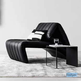 意式极简巴塞罗那躺椅卧室拳头椅轻奢高端阳台休闲沙发椅单人椅