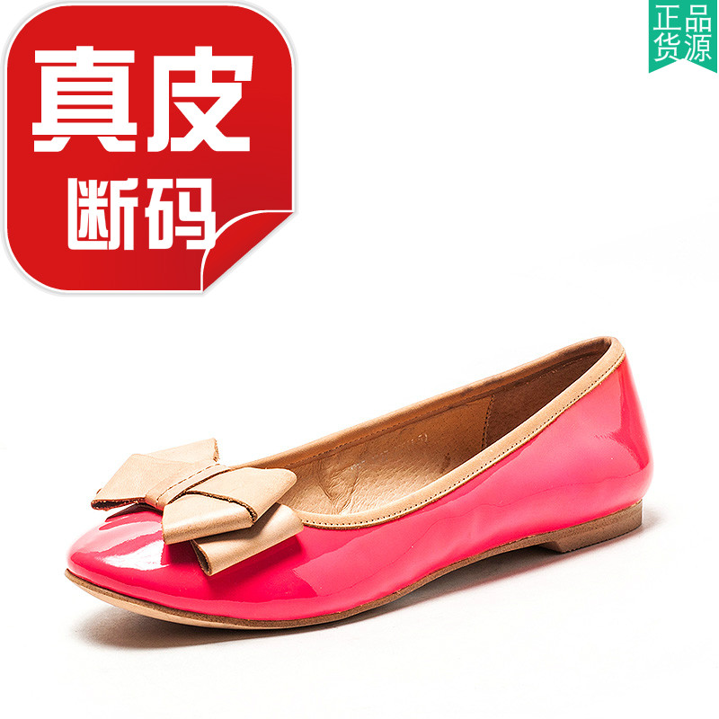 漆面牛皮单鞋反光真皮鞋子女圆头