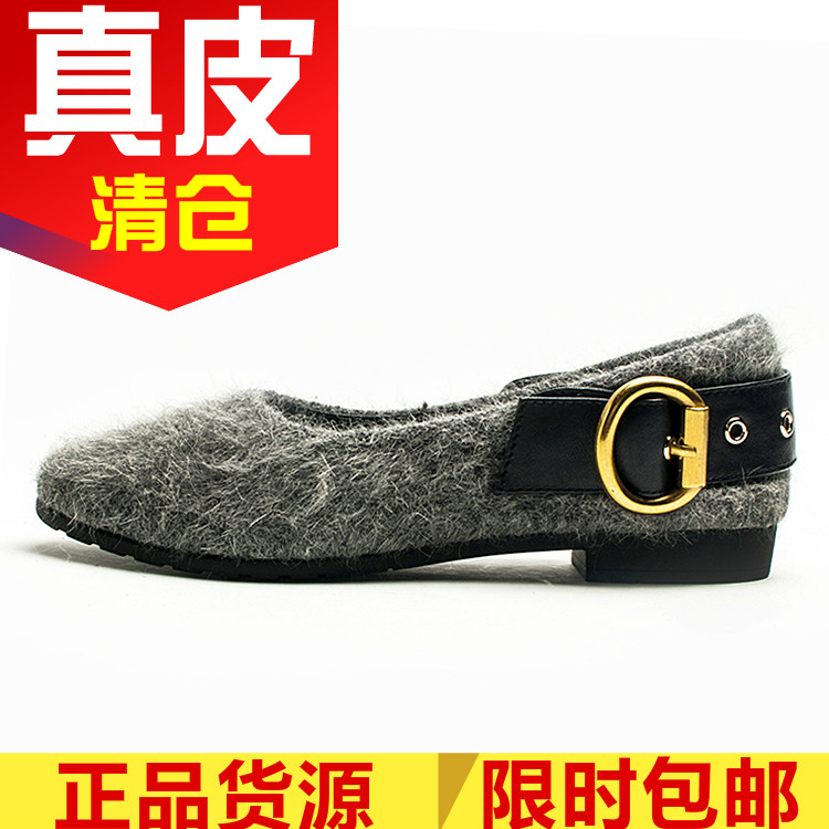 真皮奶奶单鞋圆头浅口柔软舒适