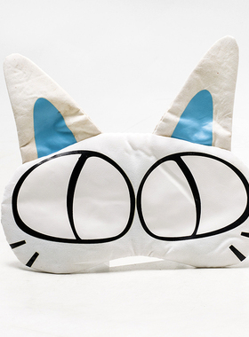 卡通猫咪耳朵眼罩白色布料织物卡通印花松紧带遮光睡SF6441001440